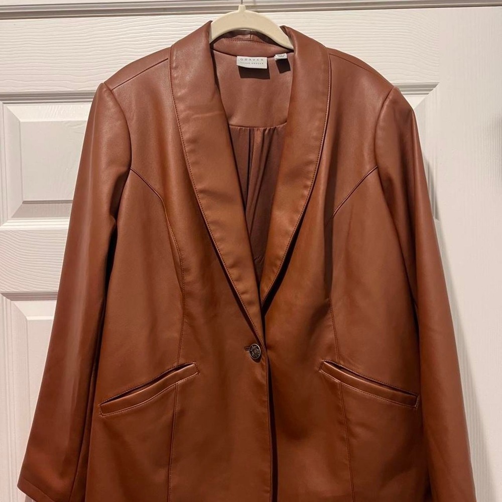 Susan Graver Faux Leather Blazer US 20W